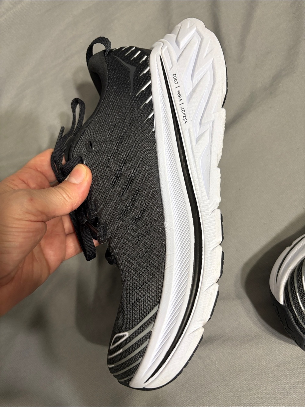 Hoka Bondi x Women Black and White Athletic Running Shoes - Picture 4 of 7